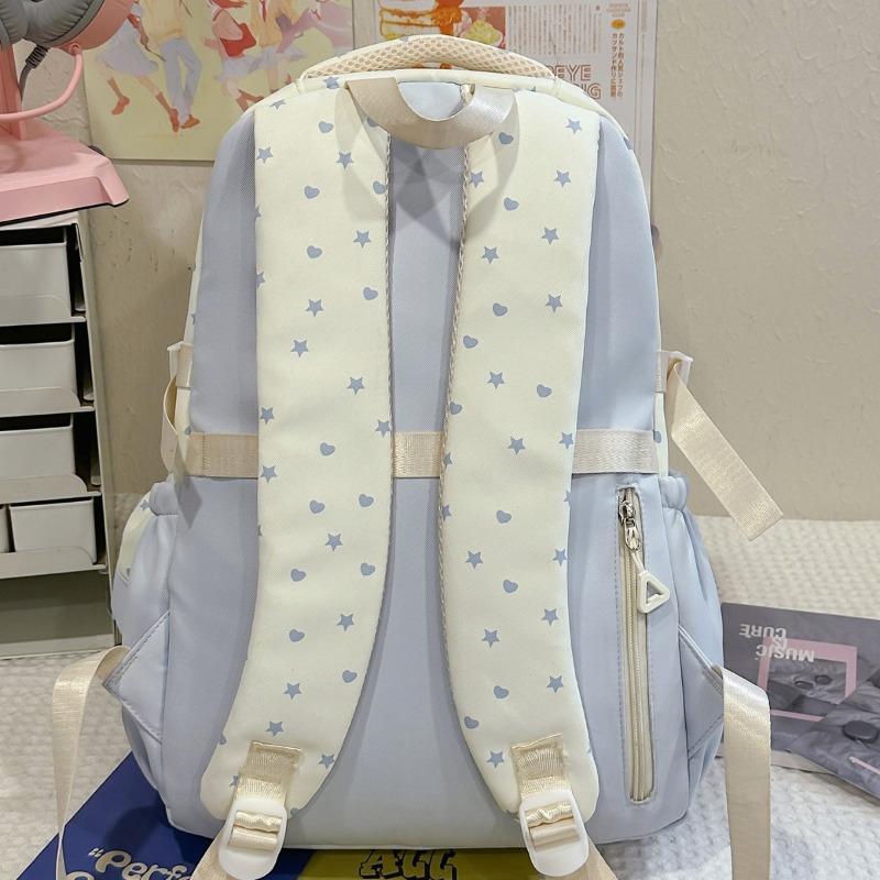 Cute Star Cat Junior High School Student Schoolbag Large Capacity High School Student Backpack Small Fresh Girl Pain Bag Baby Bag