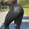 Pantaloni in Finto Denim Colore Unico Super Elastici Autunno Inverno Graffiati Colore Puro per Yoga