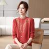 Mom's new autumn and winter tops, warm women's sweaters, middle-aged and middle-aged women's winter bottoms