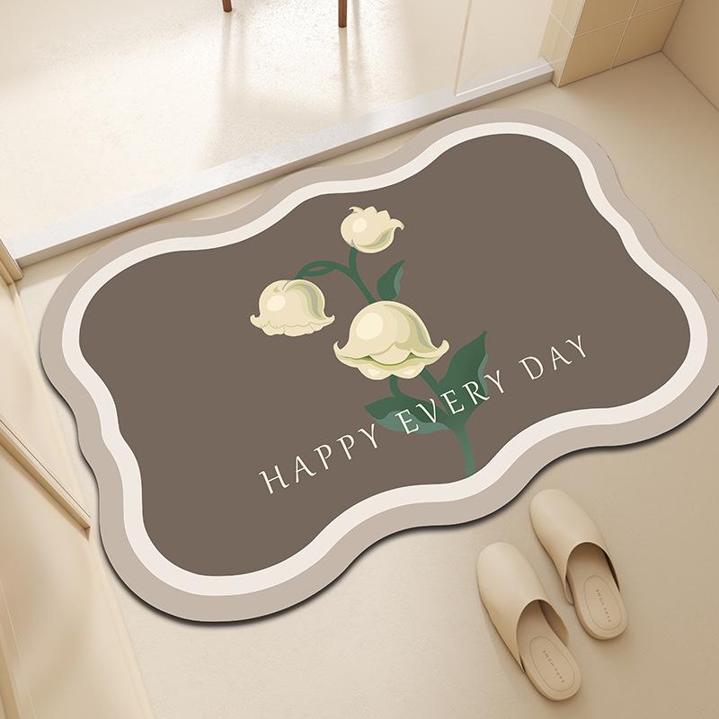 Diatom Mud Floor Mat Bathroom Quick Drying Foot Mat Toilet Anti Slip Mat Bathroom Door Absorbent Mat