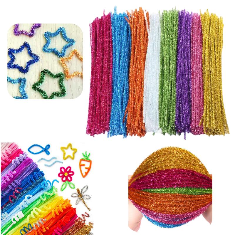 100pcs Chenille Colorful Stems Diy Craft Material Kit Kids Skill Development Toy
