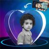 LED Heart-Shaped 3D Crystal Photo Engraving - DIY Laser Engraved White Crystal