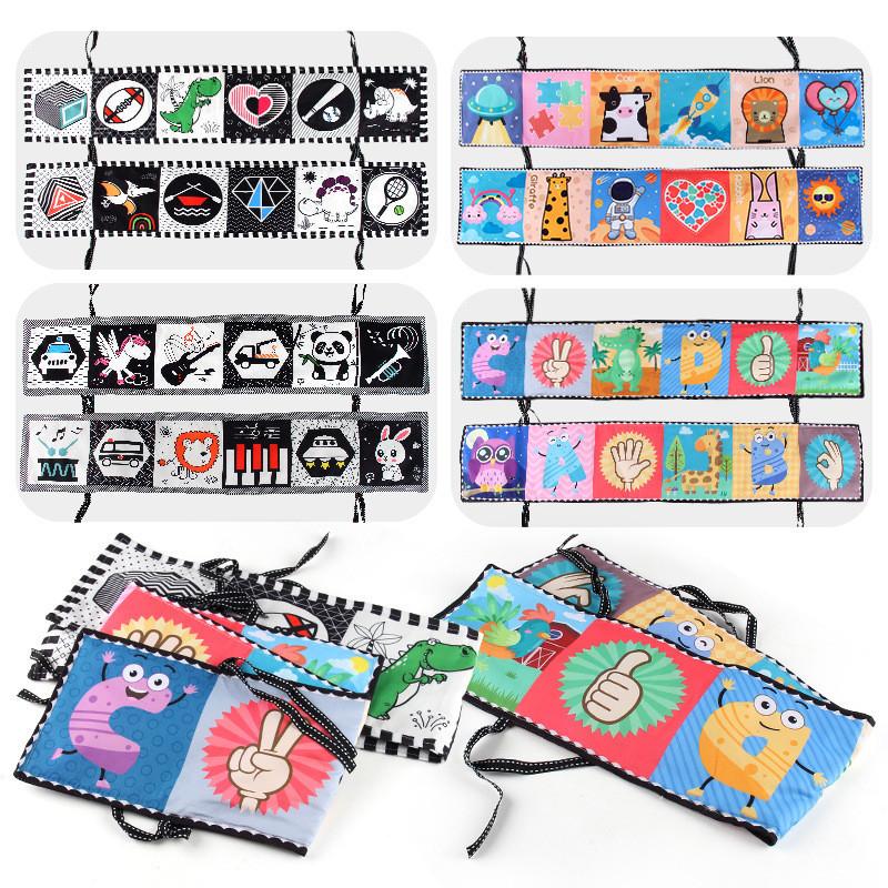 Double-sided Colorful Black And White Cloth Book For Babies With Cognitive Shape Animals