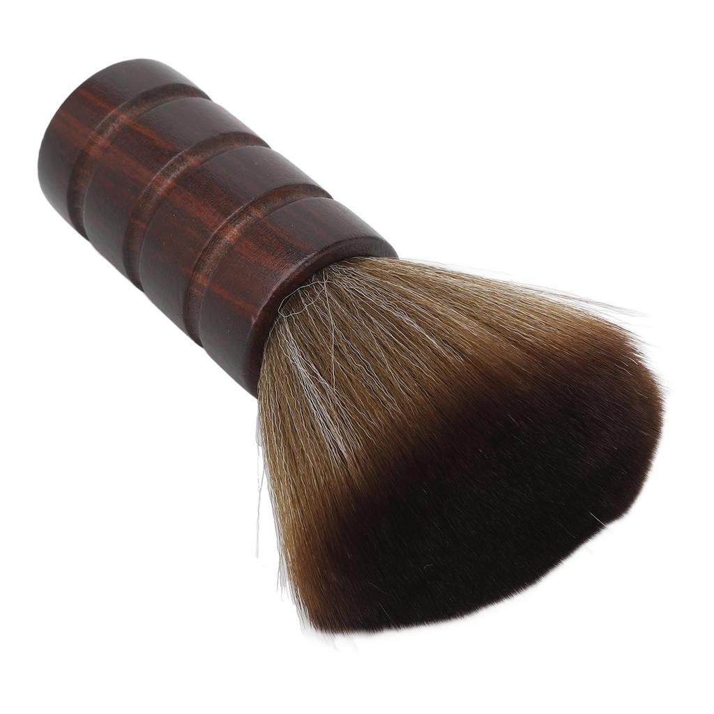 Hair Cutting Neck Dust Brush Home Salon Barber Nylon Hair Wooden Handle Face Neck Hair Dust Cleaning Brush