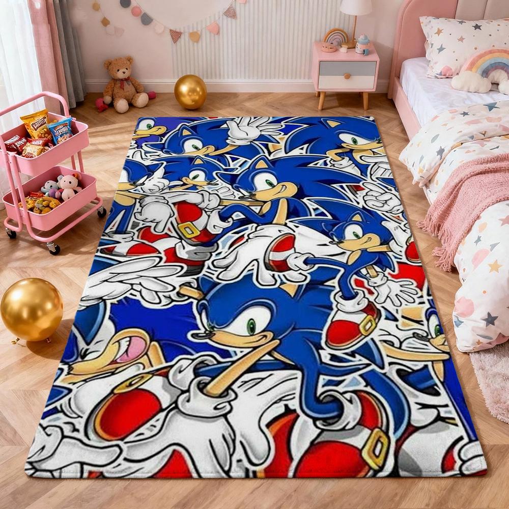 Sonic Hedgehog Carpet Floor Mat Shaggy Rug 8X10 Rug Kids Room Rug Kitchen Floor Mat Fast Drying