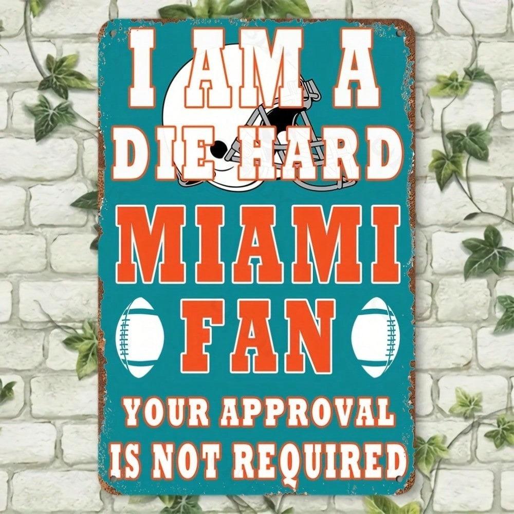 Metal Aluminum Sign 8x12 Inch Miami Fan Home Decor Wall Art Plaque