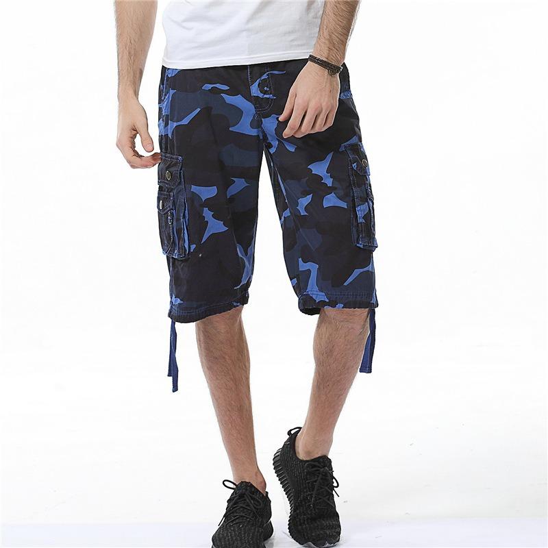 2025 Summer Men's Loose Casual Five-Pocket Work Pants Camouflage Shorts