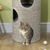 Cat Climbing Frame, Covered with Sisal, Cosy Platform - Light Grey