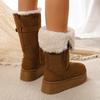 Fleece and Thicker Two Wear Thick-soled Snow Boots for Women's Winter New Northeast Cotton Shoes, Long Boots But Knee Fluffy Shoes