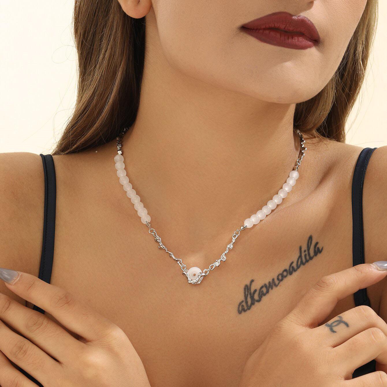 

Модное креативное женское ожерелье с вышивкой бисером, опаловое регулируемое ожерелье, ювелирные изделия