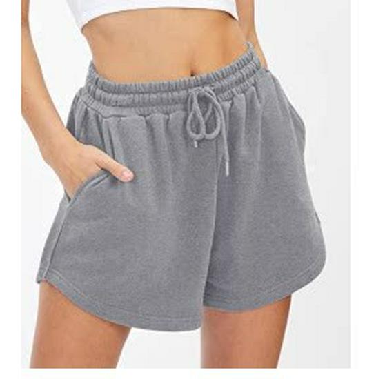 

Women s Casual Loose Mid-High Waist Summer Sports Shorts Large темно-серого