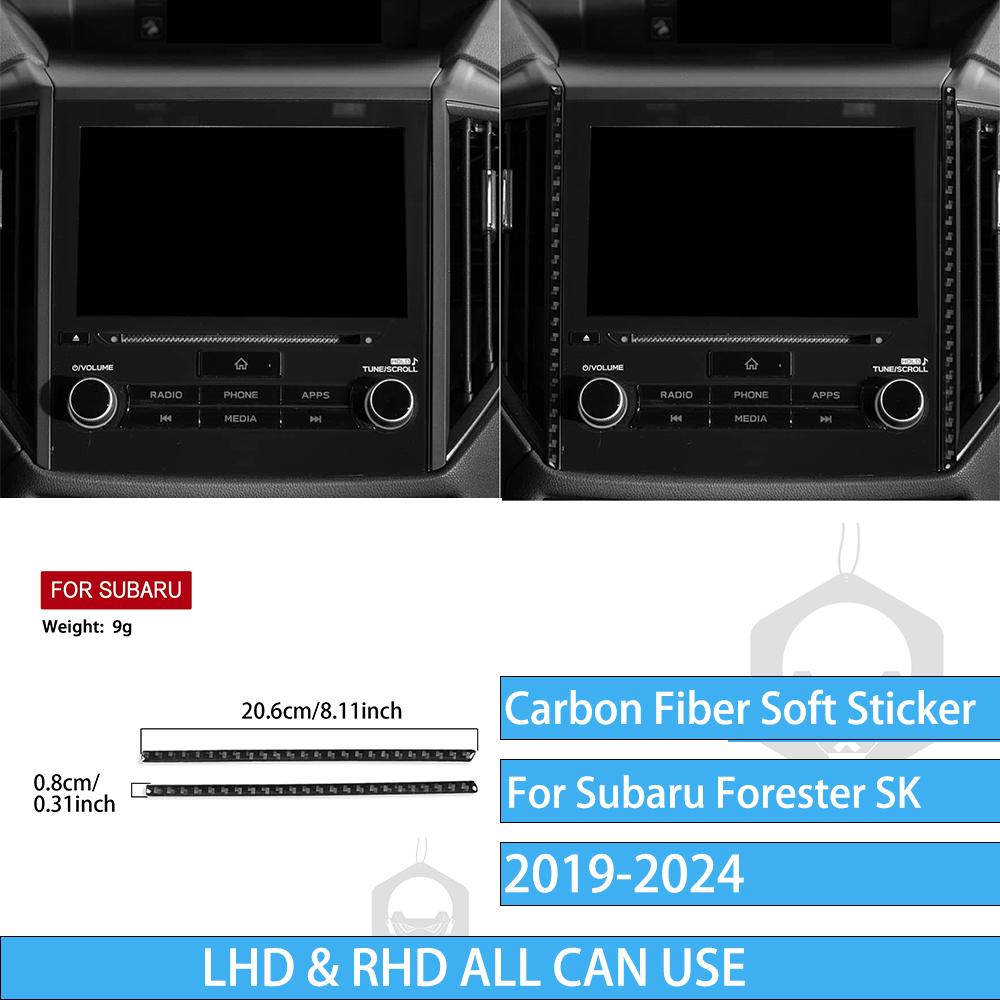 Real Carbon Fiber Car Accessories Gear Air Vent Set Trim Cover Soft Sticker For Subaru Forester SK      2024