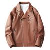 High-end locomotive clothing spring and autumn new leather jacket men's fashion trendy brand locomotive leather jacket youth handsome jacket