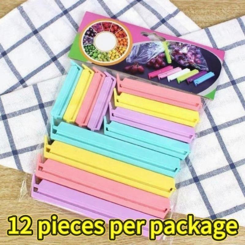 12pcsset Food Storage Portable New Kitchen Accessories Food Snack Seal Sealing Bag Clips Sealer Clamp Plastic Tool 71015cm 3240₽