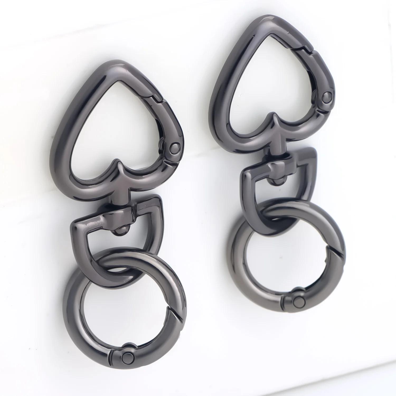 

2pcs Heart Keychain, Heart Clips for Keys, Snap Hook Keychain Clip for Card Holders Keychains чёрный