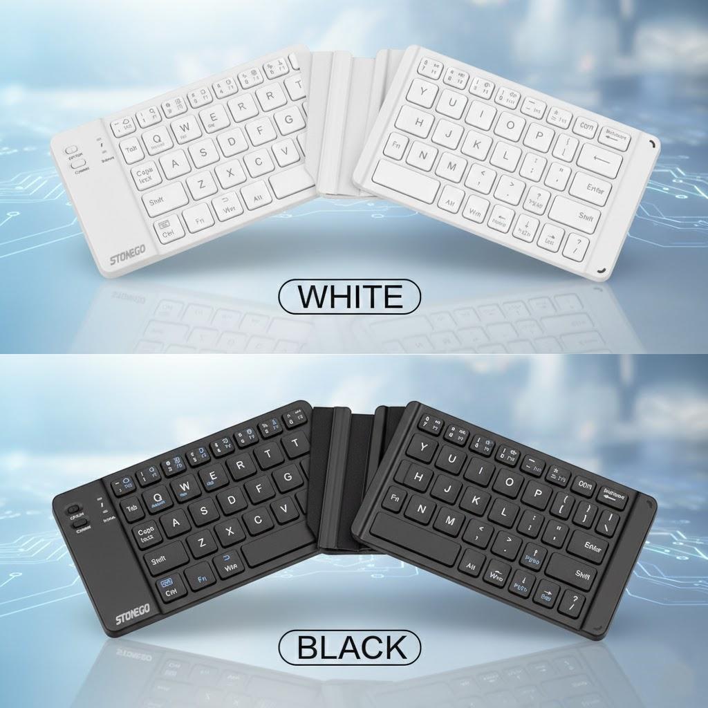Foldable Bluetooth Keyboard Portable Wireless Rechargeable Ultra Slim Silent Key Board for Phone Accessories