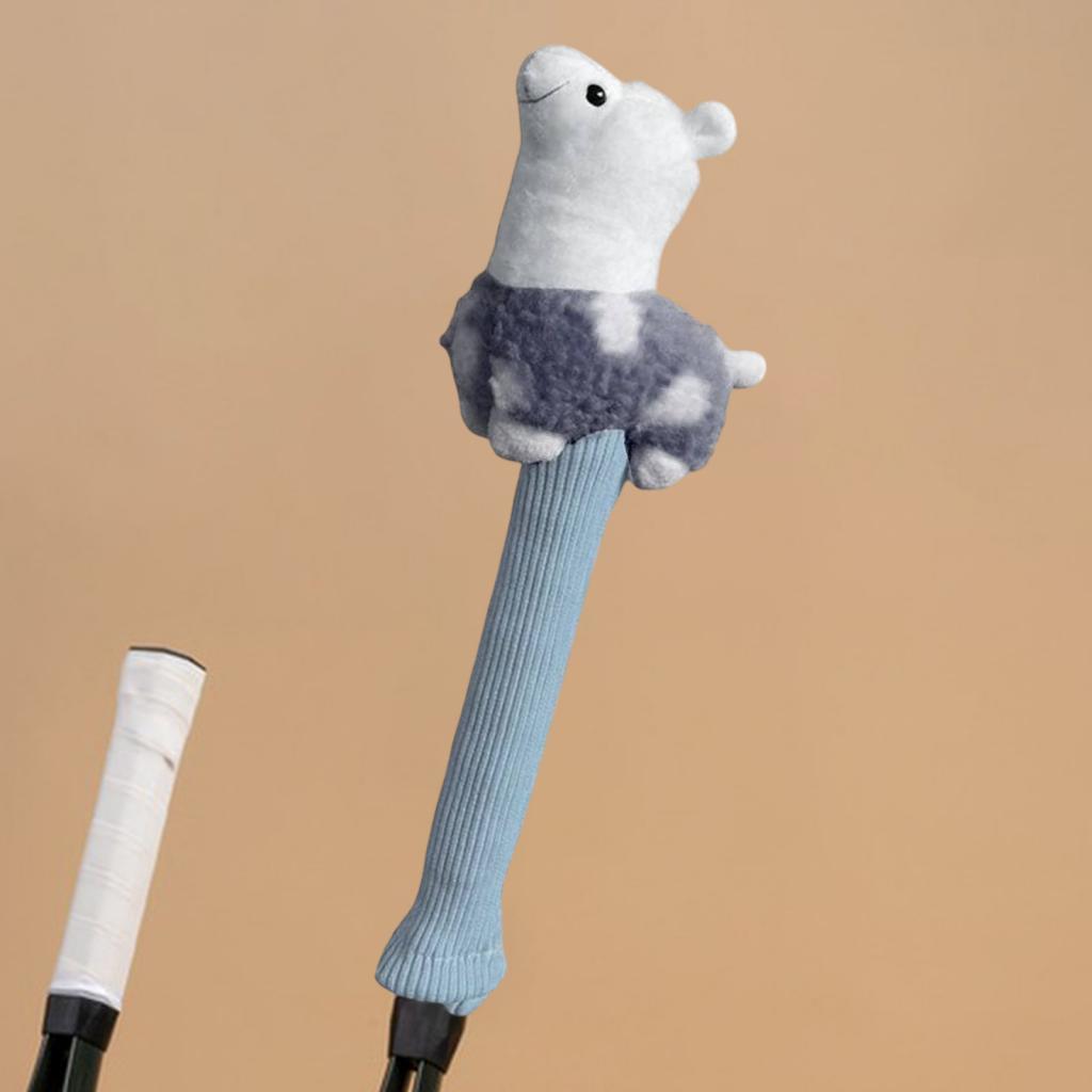 Badminton Racket Handle Cover Cute Stuffed Animal Decorative Knitting Non Slip Racket Grip Protector Badminton Accessories