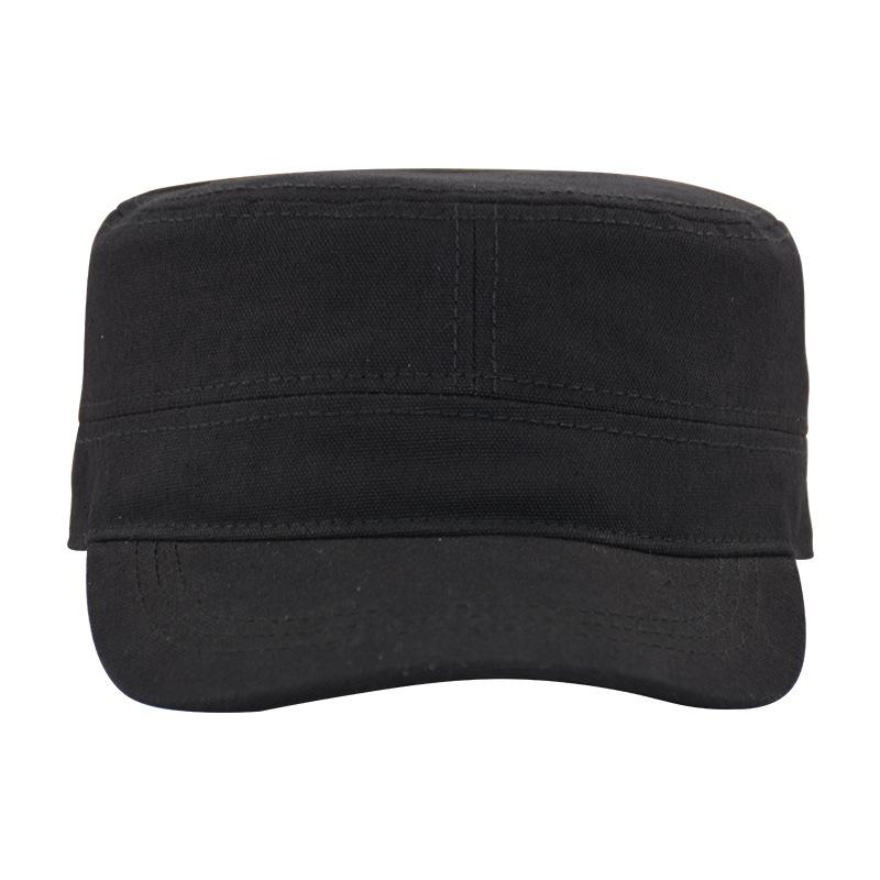 New Canvas Deepened Military Hat Spring and Summer Single-layer Fabric Military Hat Casual Fashion Men's Flat Top Hat Hat