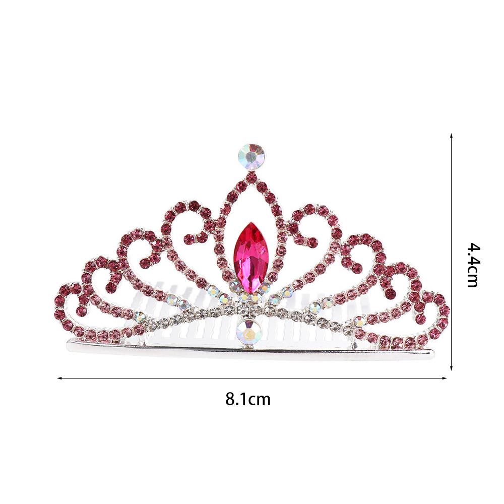 Birthday Gifts Princess Aisha Tiaras Rhinestone Hairpin Children Girls Hair Comb Crystal Crowns