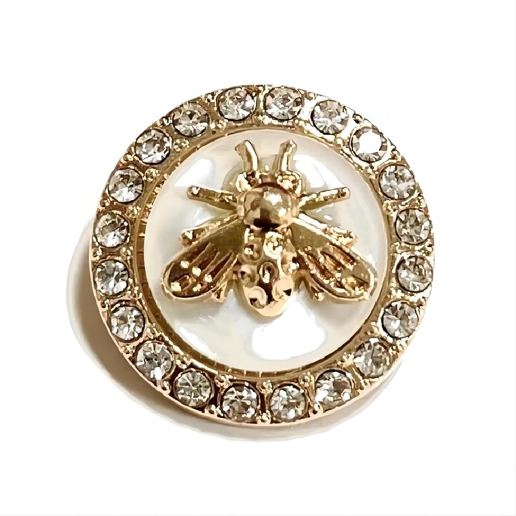 6Pcs High-End Design Round Metal Luxury Brand Sewing Button For Clothing Accessory Handmade Diy Material Decoration Gold Black