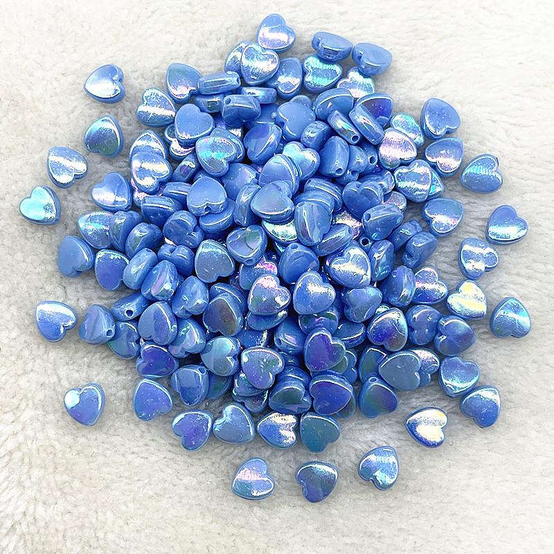 50pcs 8mm AB Colour Heart Shape Acrylic Beads Loose Spacer Beads for Jewelry Makeing DIY Bracelet Necklace Accessories