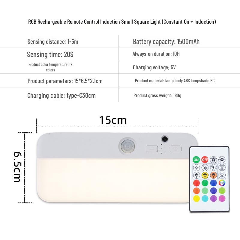 

Smart RGB Sensor Night Light with Magnetic Charging - Ideal for Bedrooms, Staircases, Cabinets, and More RGB