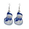 Retro Christmas Reindeer Wood Earrings - Long Festive Design