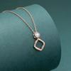 Diamond Micro-inlaid Necklace for Women Simple Light Luxury High-end Collarbone Chain Valentine's Day Gift for Girlfriend