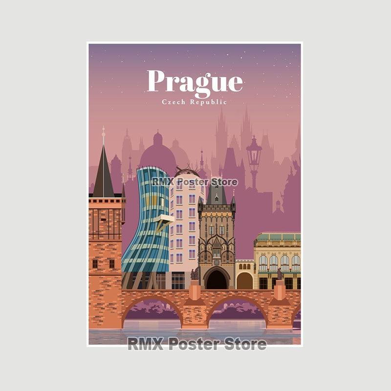 World Travel Minimalist  Posters New York London Paris City Poster White Paper Print Wall Art Decoration Picture Home Cafe Decor