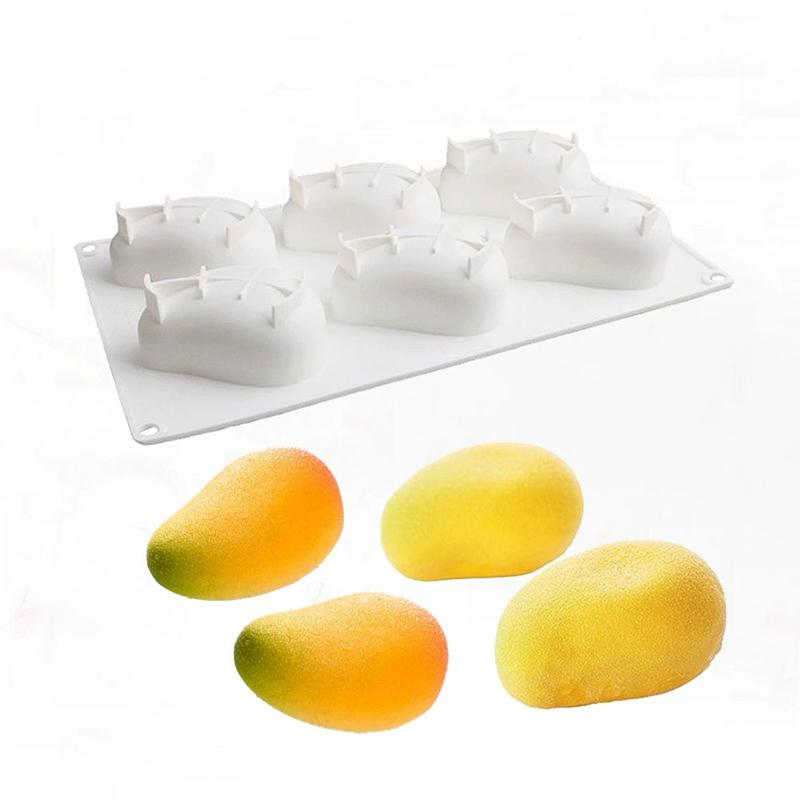 3D-Mango-Design Silikon-Kuchenformen Party-Gebäck Backformen Obst-Mousse-Kuchenform Küche Lebensmittelqualität Dessert Backwerkzeuge 1 Stück