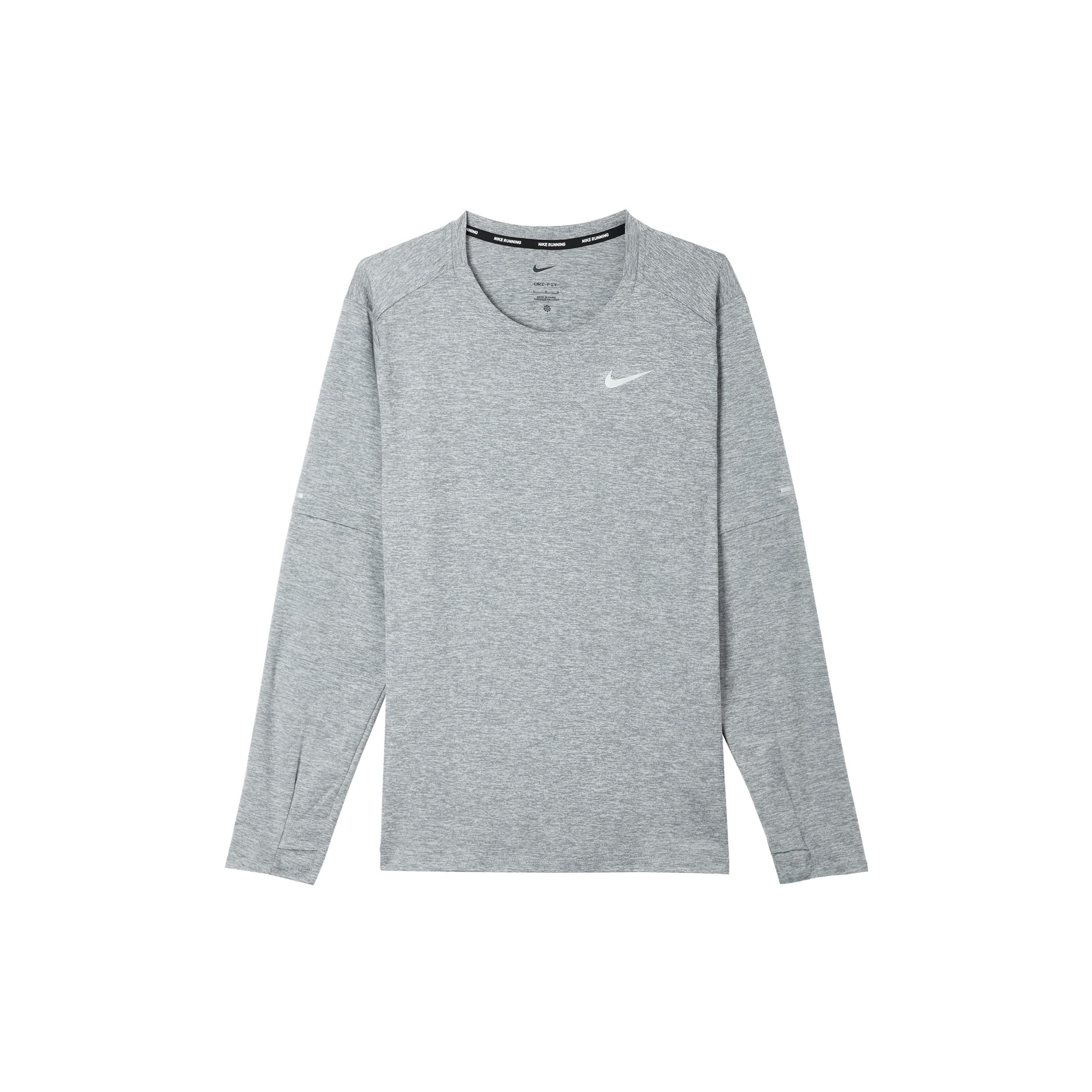 Men s Nike Reflective Logo Training Sports Running Long Sleeves Light Grey T-Shirt DD4755-084 XXXL