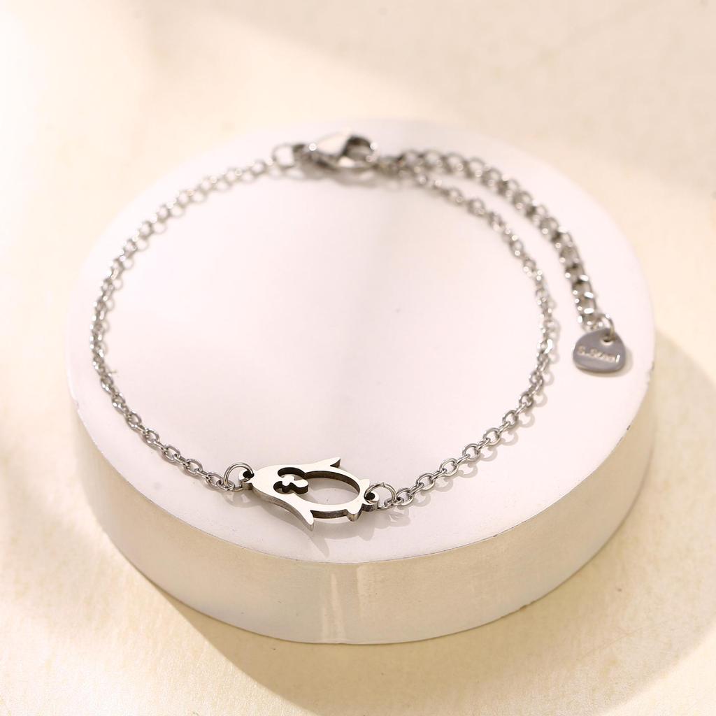 Stainless Steel Animal Fruit Bracelet - Kitten, Puppy, Strawberry Design