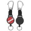 Diving Stainless Steel Wire Stretch Spring Rope Lanyard Antilost Key Ring BCD Accessory