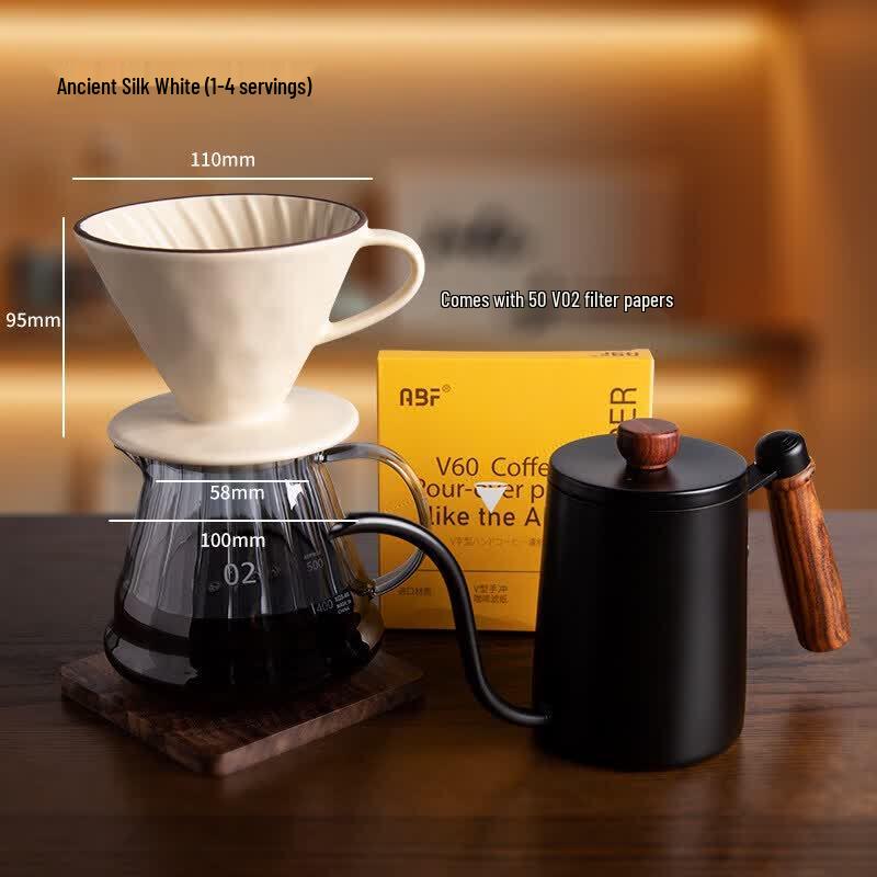 Qiwei Ripple Ceramic Pour Over Coffee Set