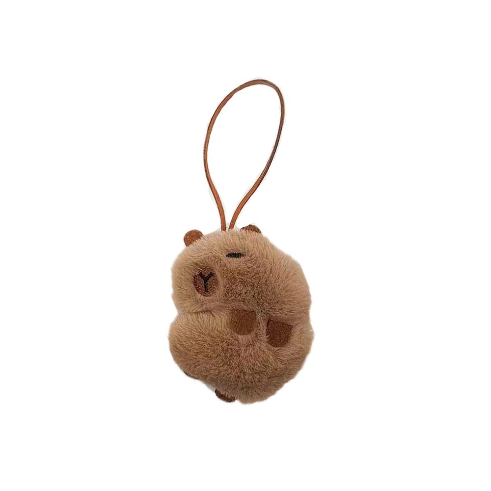 Chaveiro de Pelúcia Kawaii Capivara Etiqueta Anti-perda Porta-Chaves Para Criança Pingente Decorativo de Mochila de Jardim de Infância