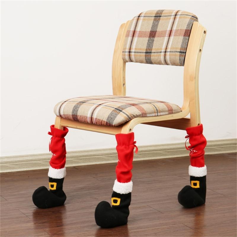 Christmas Table Leg Covers Chair Foot Covers Table Feet Socks Slip Resistant Add Atmosphere To Holiday