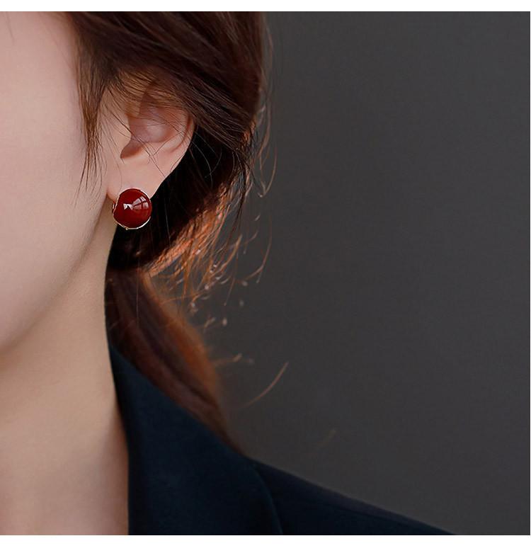 French Earrings, Niche Design, High-End Earrings, Women's Red Temperament, Socialite Earrings