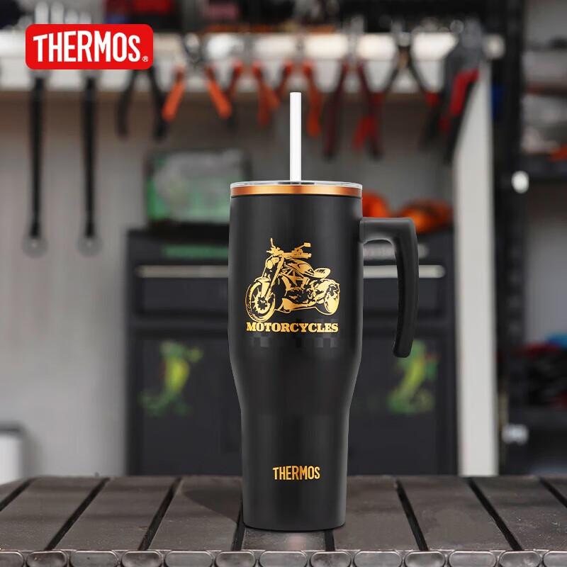 Thermos Black Gold Knight Series Insulated Portable Water Bottle