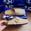 Жіночі літні шльопанці Birkenstock з натуральної шкіри, із закритим носком, 2025 Нові, товста м'яка підошва