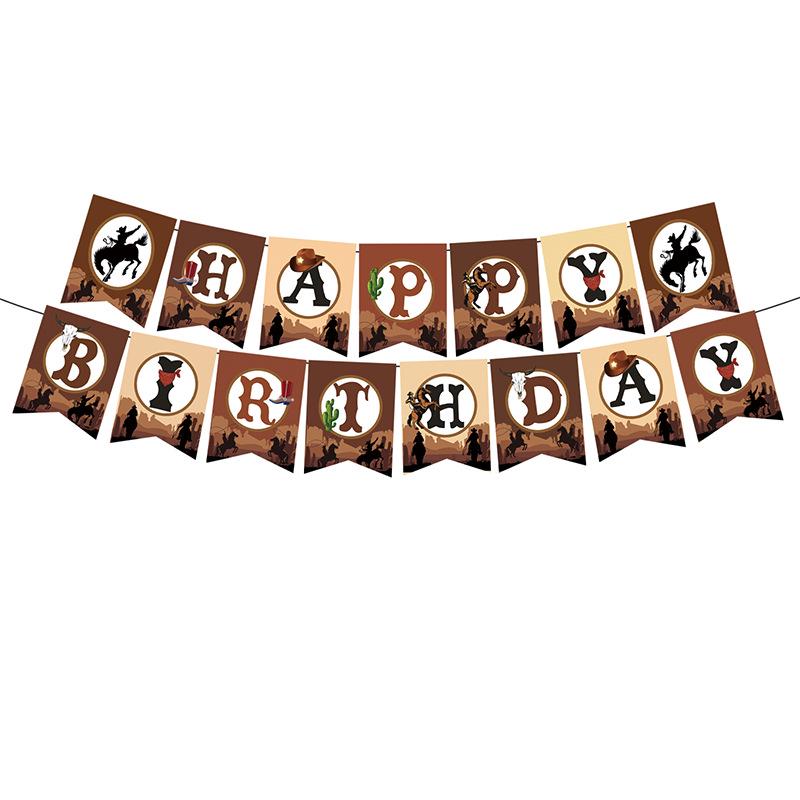Western Cowboy Desert Theme Birthday Party Balloons & Flags