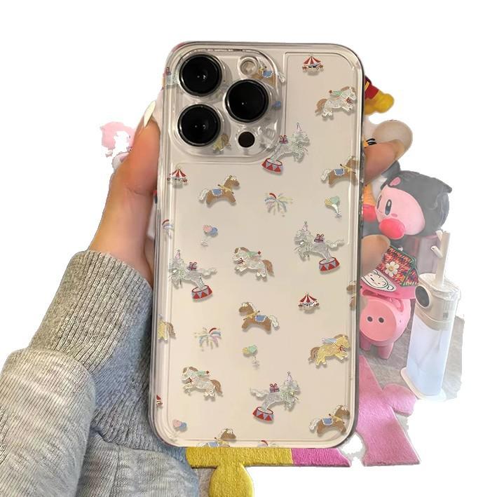Full Screen Graffiti Pony Applies To Apple 17Promax Mobile Phone Case iPhone16 Transparent 15 Cute 14 Space Case