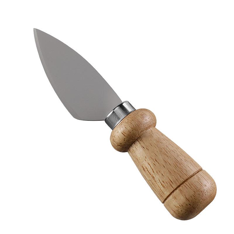 Stainless Steel Cheese Knife Set with Rubber Wood Handles