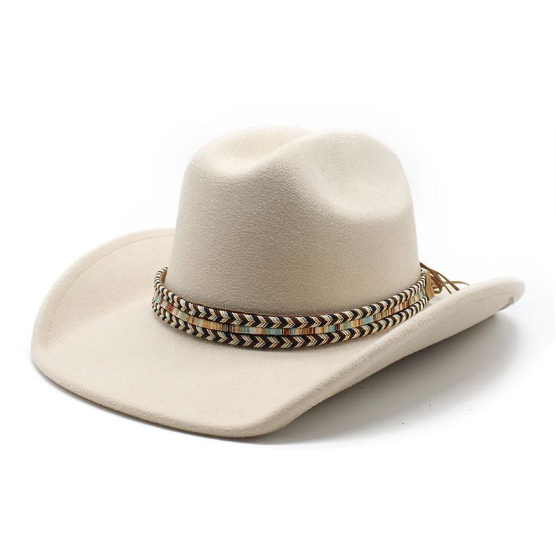 Flat-Brimmed Jazz Hat Season Big-Brimmed Peachheart Woolen Hat