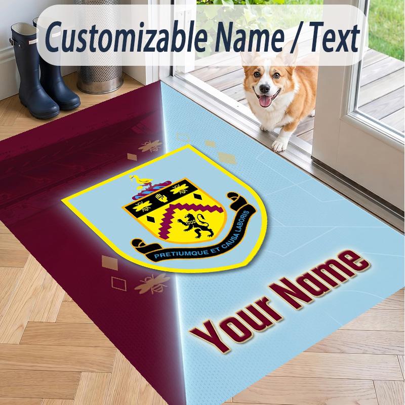 Custom Text Printed Rug Burnley Football Non Slip Floor Carpet For Home Room Decor