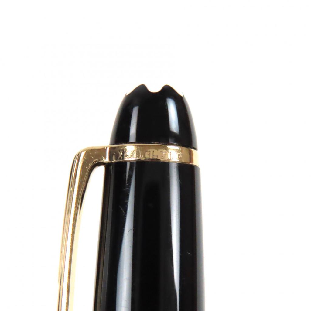 Great MONTBLANC Fountain Pen Meisterstck White Star Black Gold 14K Mens Used