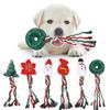Cute Puppy Christmas Gift Interactive Squeaky Chew Toy with Cotton Rope Knot Bite Dog Toy Funny Pet Supplies for Xmas