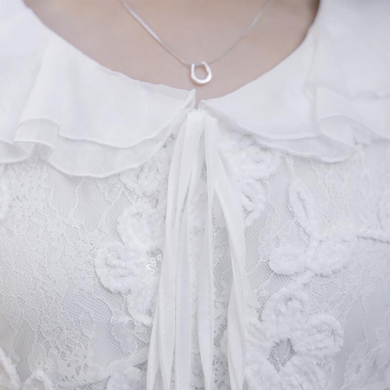 ITISF4 Elegant Lace Ruffle Fishtail Dress