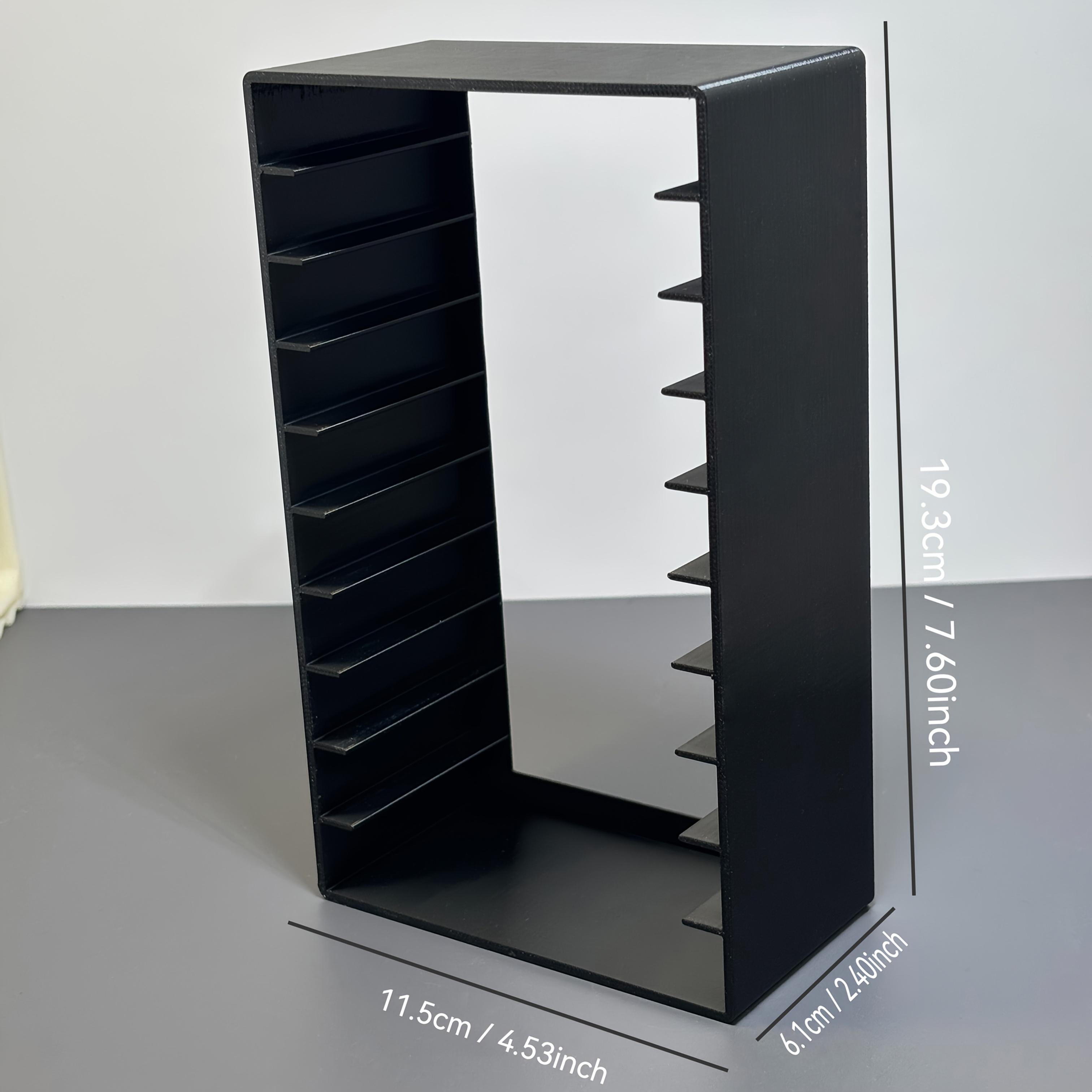 

CD/DVD Media Storage Organizer 10 Grid Tape Storage Rack Durable Black Plastic Display Stands For Home And Office Organization