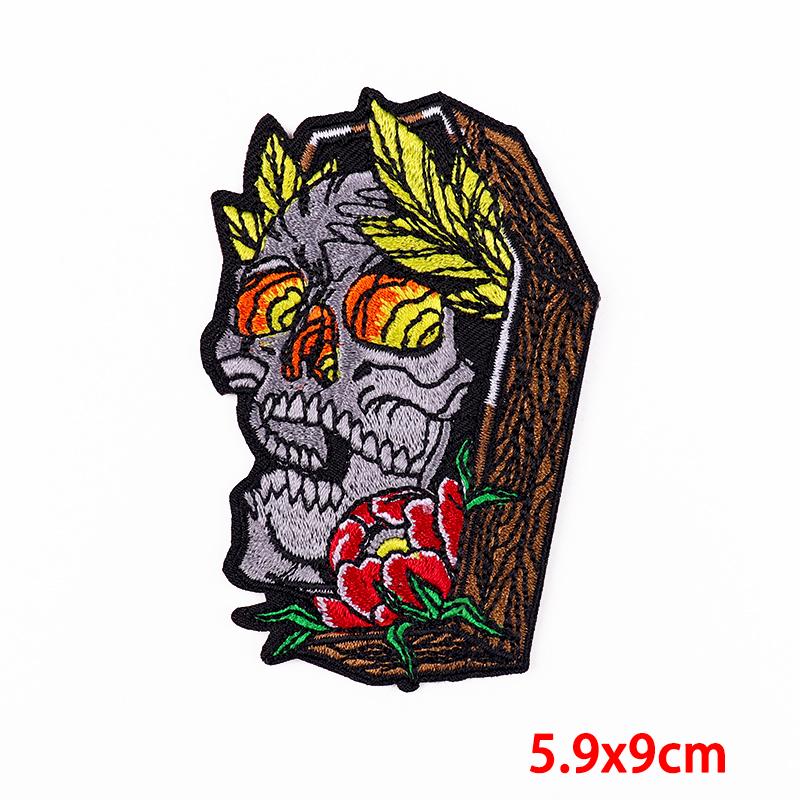 Punk Heart Embroidery Patch Iron On Patches For Clothing Thermoadhesive Patches On Clothes Waves Applique/Patches On Clothes
