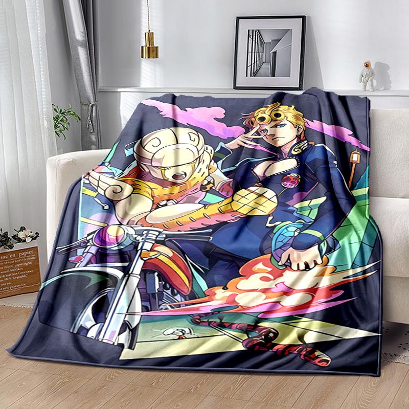 1pc Blanket JoJo's Bizarre Adventure3 Print Design, Lightweight Blanket for Sofa, Bed- Soft &Warm, Gift for All Seasons like Christmas, Halloween